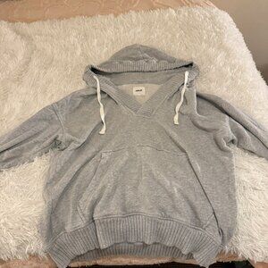 Light gray off the shoulder hoodie